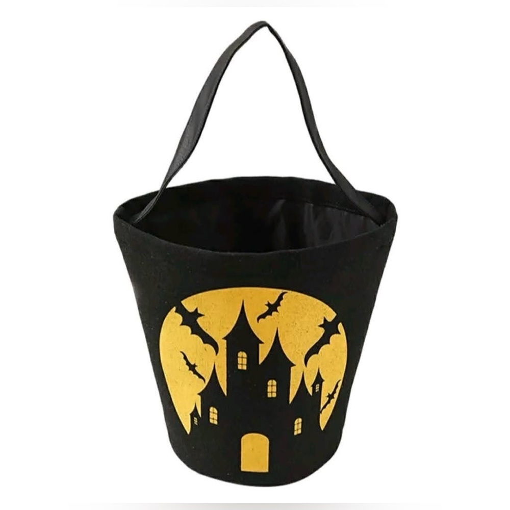 Halloween Candy Bucket Canvas Cartoon Tote Bag